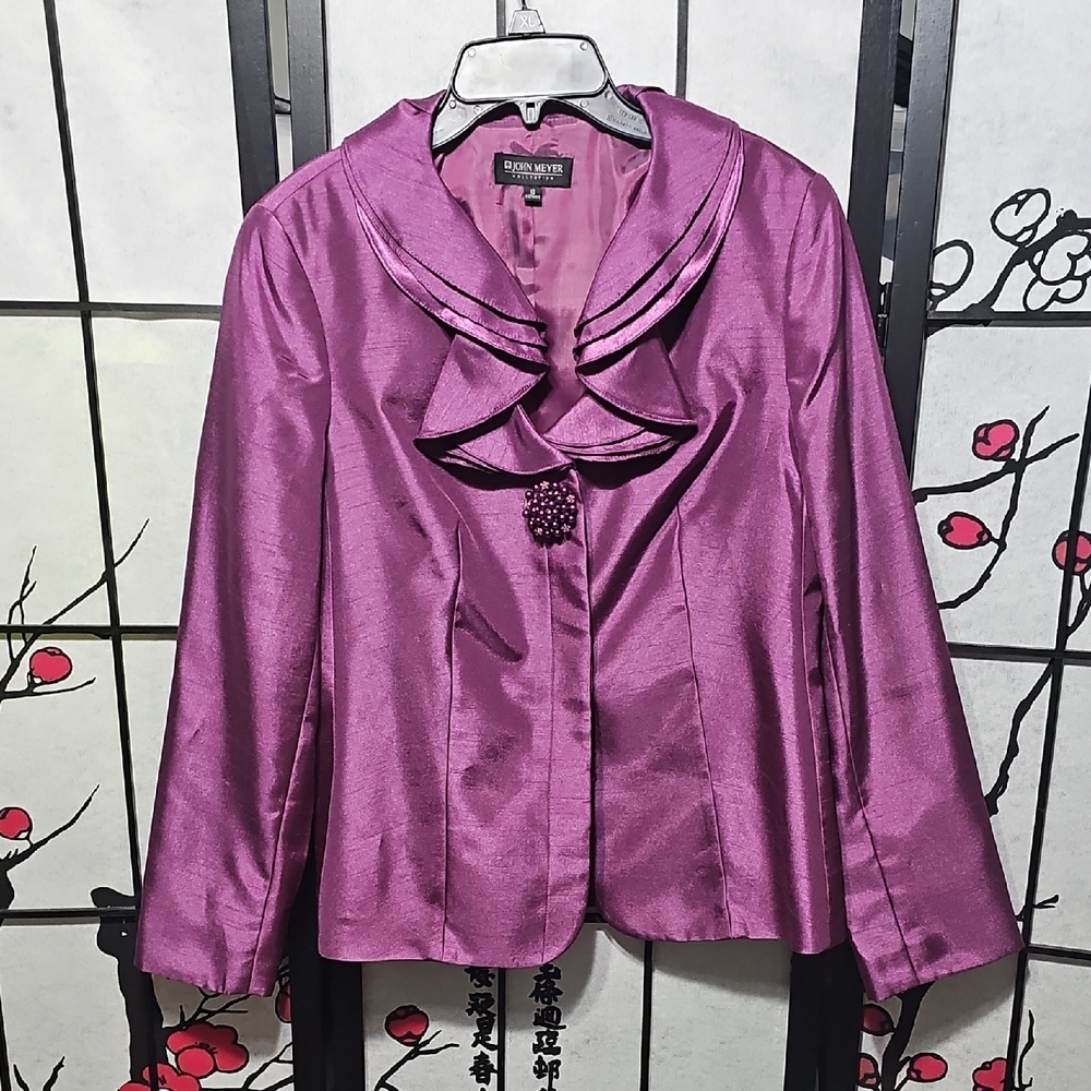 John Meyer Collection Stylish Purple Church Blazer Size 10 - Picture 2 of 7